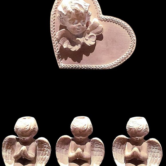 Candle Holder Set, Angel Home Decor, Set of 4 CandleHolders, Vintage Candle - Picture 14 of 14